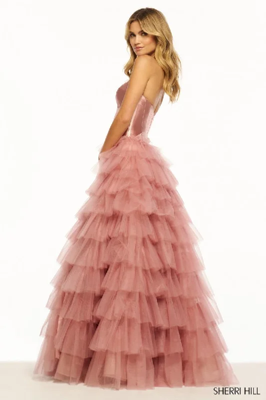 Sherri Hill Strapless Corset Ball Gown 55928