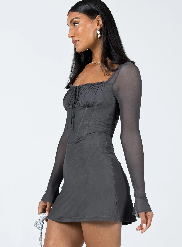 Clermont Corset Mini Dress Slate Grey