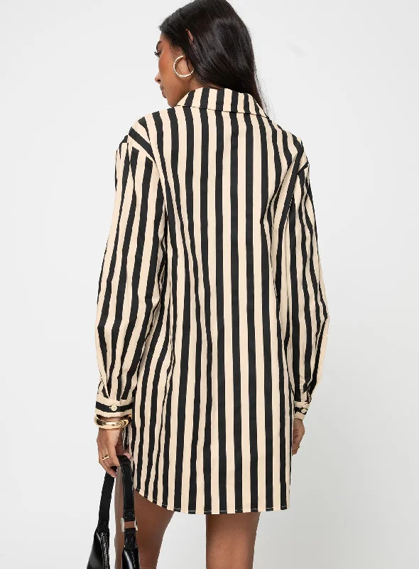 Hancer Shirt Dress Black / Cream