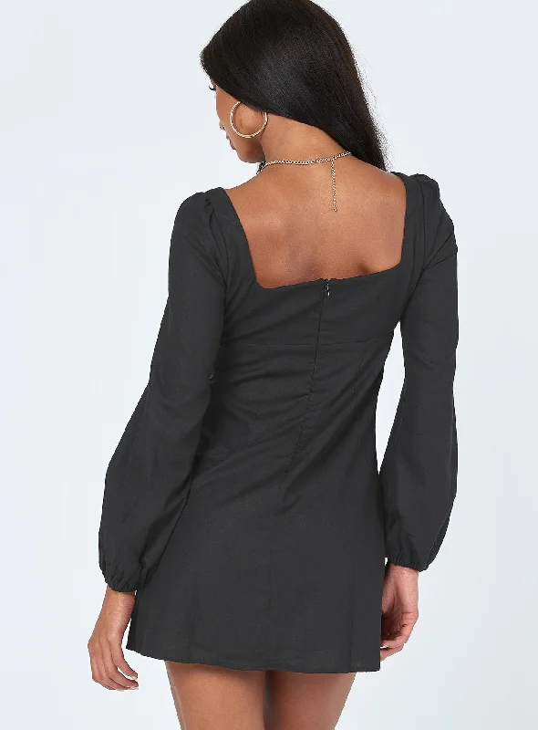 Hastings Long Sleeve Mini Dress Black