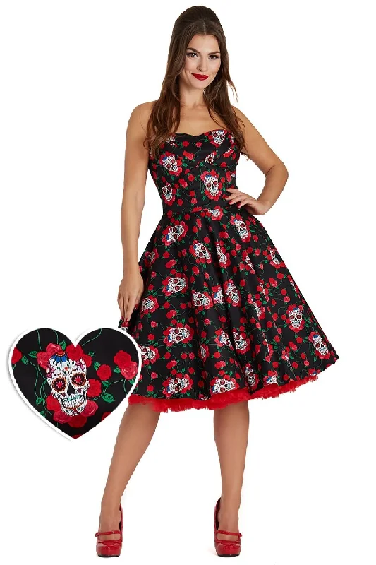 Melissa Rockabilly Dress with Skulls And Roses