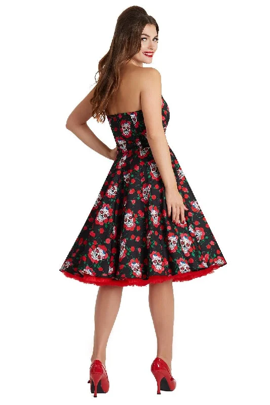 Melissa Rockabilly Dress with Skulls And Roses