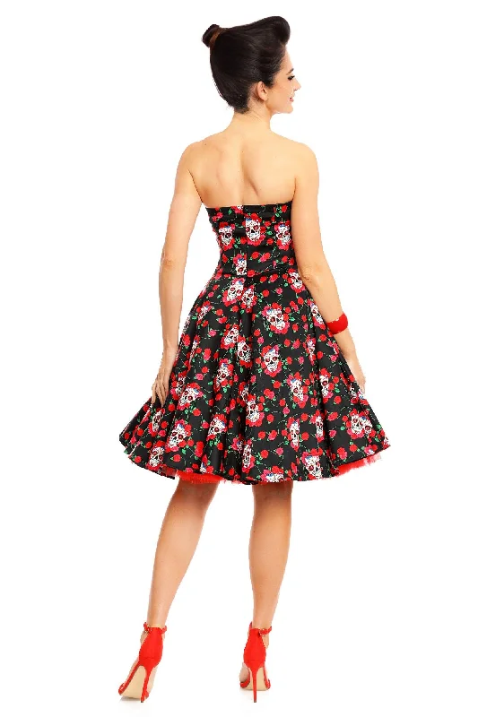 Melissa Rockabilly Dress with Skulls And Roses