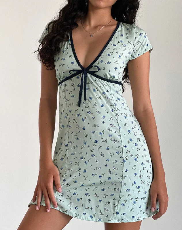 Vaiso Mini Dress in Pretty Petal Green