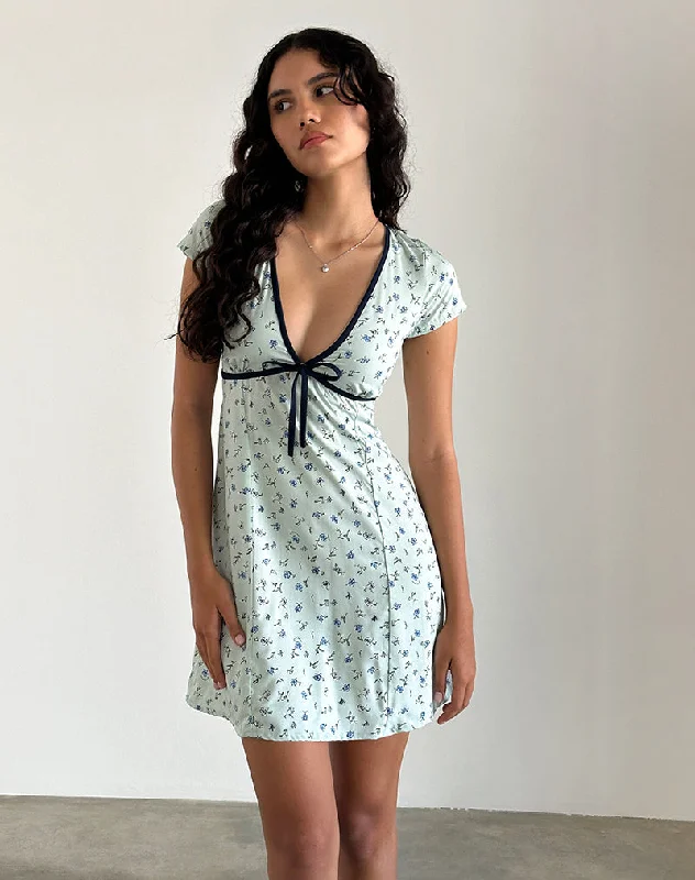 Vaiso Mini Dress in Pretty Petal Green