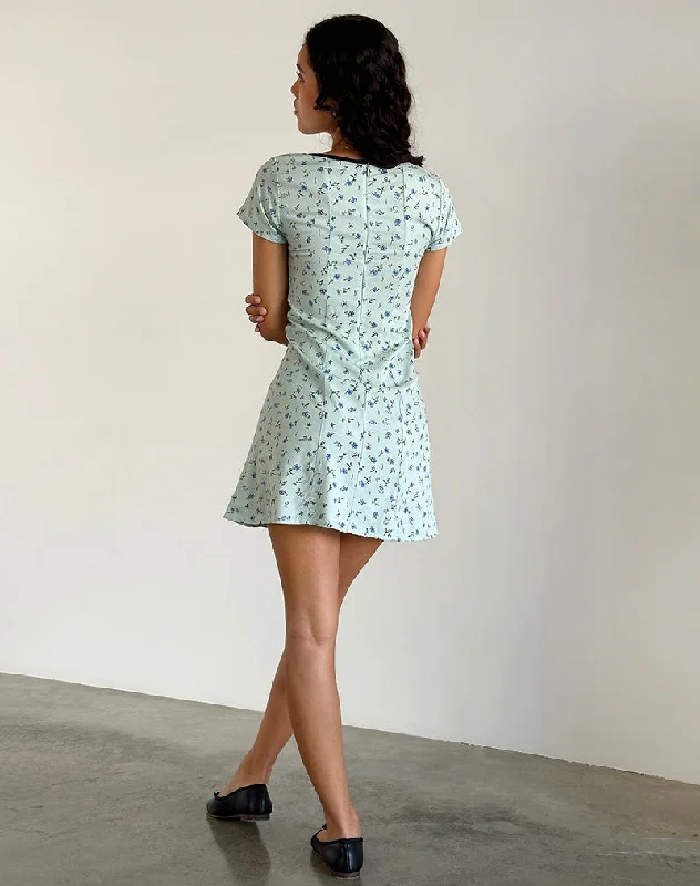 Vaiso Mini Dress in Pretty Petal Green