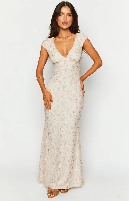 Cali White Floral Maxi Dress