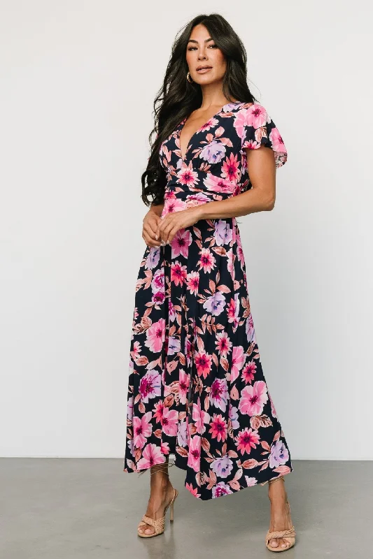 Destin Maxi Dress | Navy + Pink