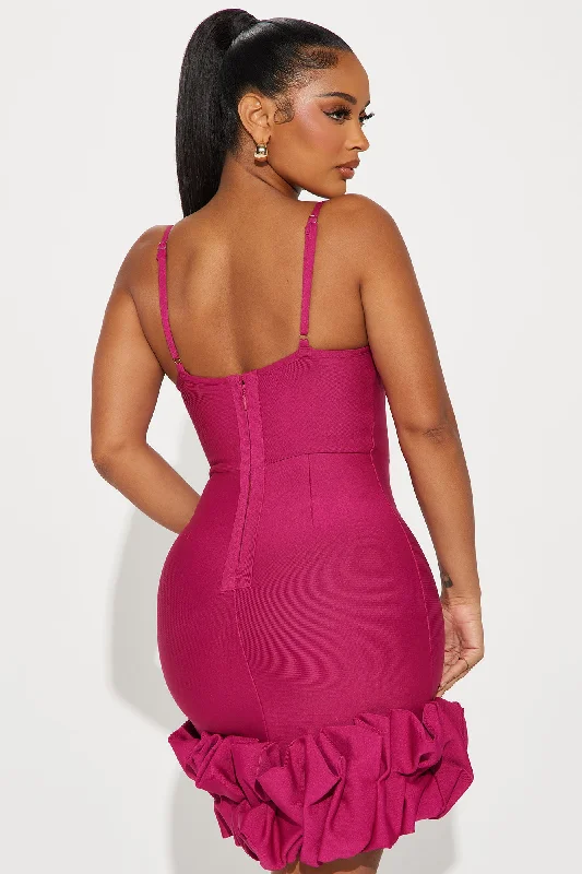 Everly Bandage Mini Dress - Magenta