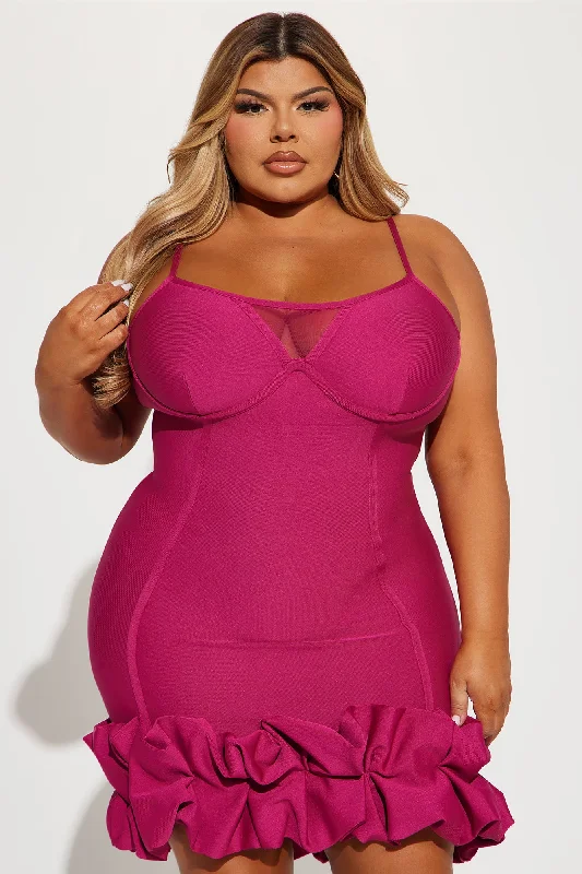 Everly Bandage Mini Dress - Magenta