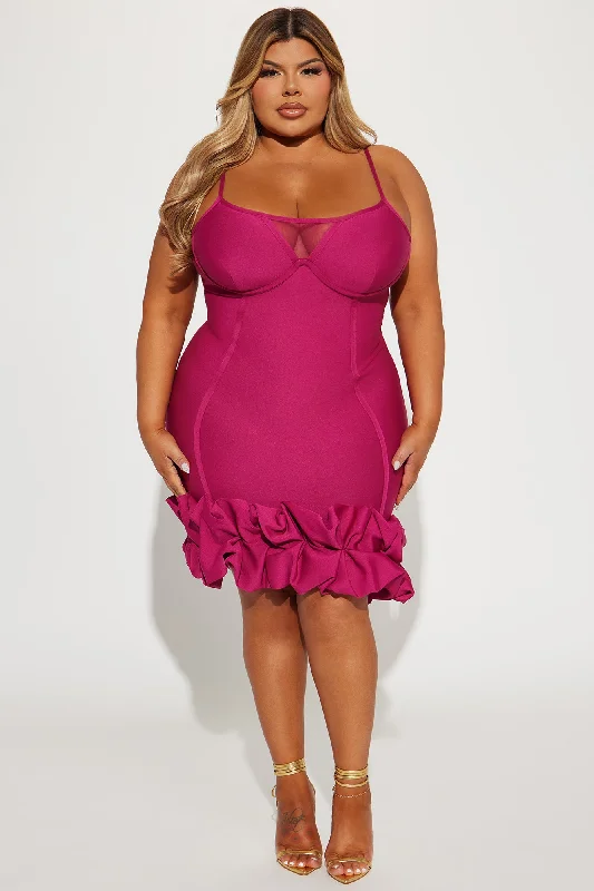 Everly Bandage Mini Dress - Magenta