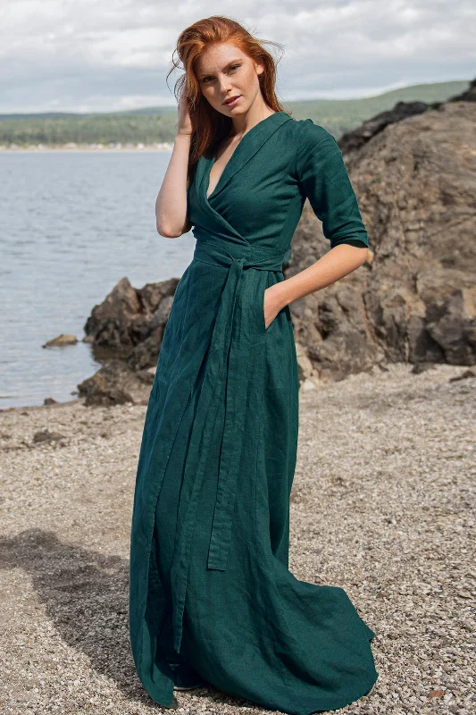 Linen Wrap Dress