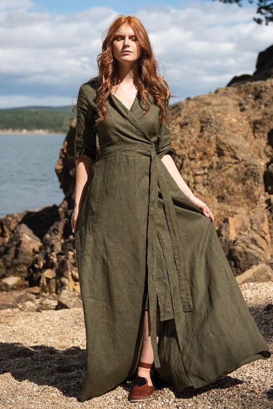 Linen Wrap Dress