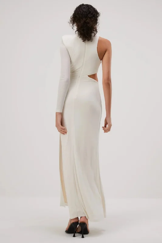 Misha Brigitta Slinky Jersey Gown - Ivory