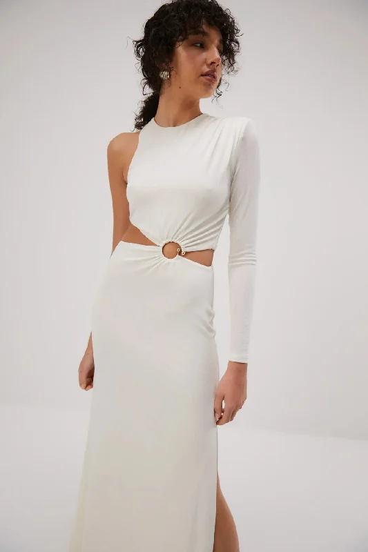 Misha Brigitta Slinky Jersey Gown - Ivory