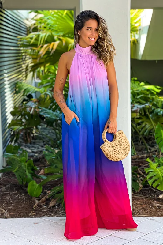 Multi Color Sleeveless Jumpsuit