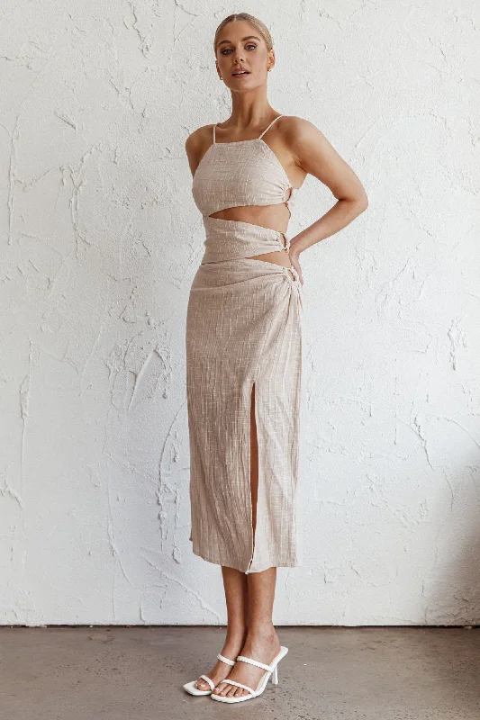 Virgin Islands Cut-Out Midi Dress Sand