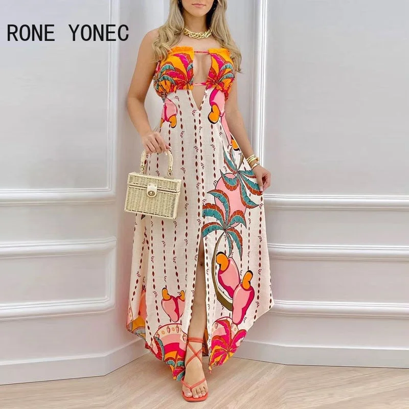 Women Casual Strapless Maxi Dress