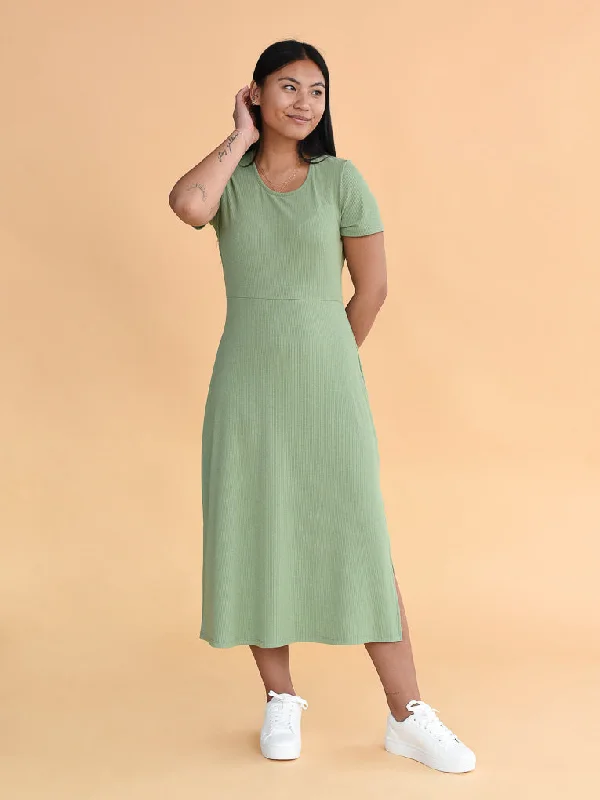 Carrie Sage Short Sleeves Dress