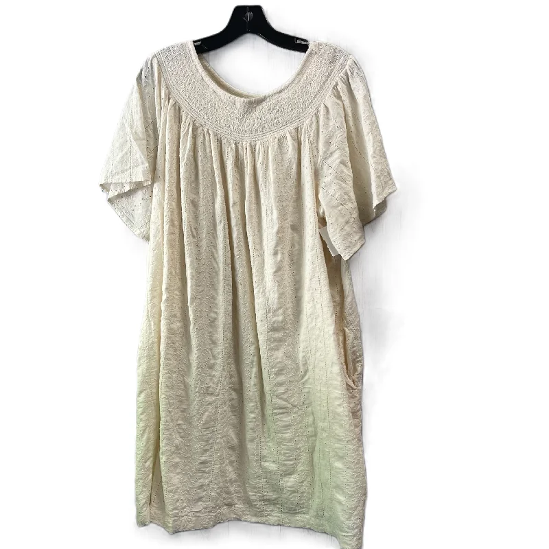 Cream Dress Casual Short By Old Navy, Size: 2x