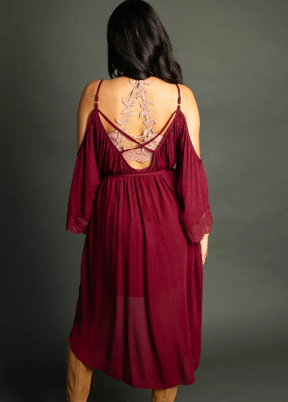 Dela Dress in Oxblood