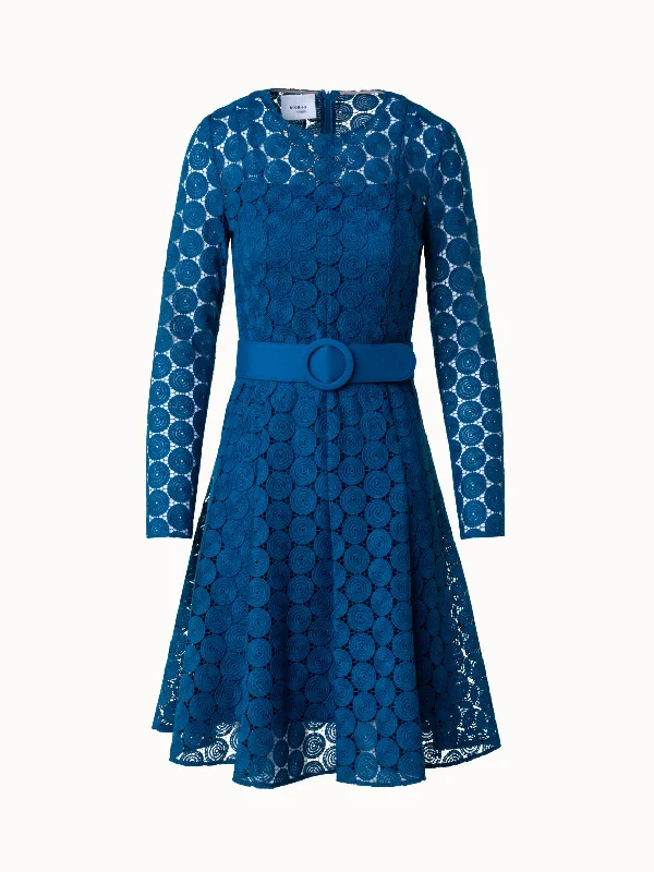 Fit and Flare Dress in Dot Embroidery