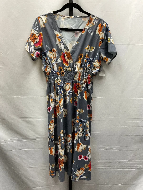 Floral Print Dress Casual Midi Shein, Size L