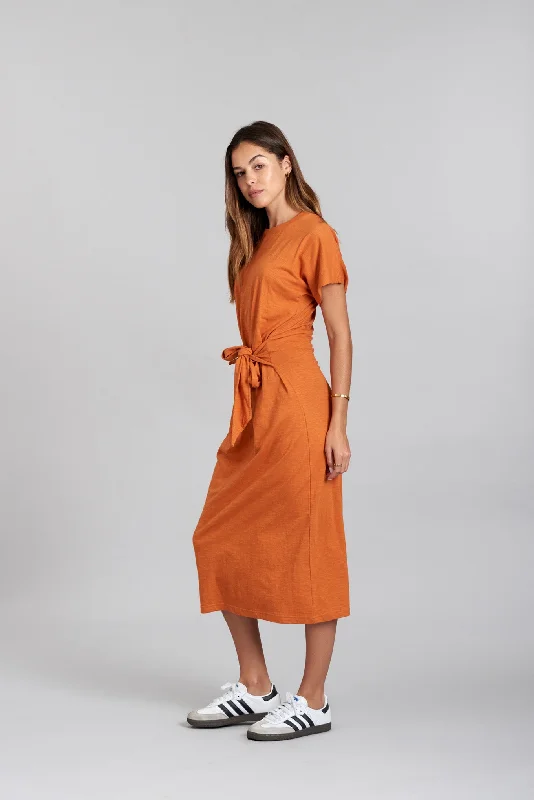 FONDA - Organic Cotton Burnt Orange Dress