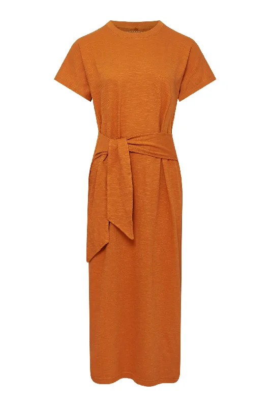 FONDA - Organic Cotton Burnt Orange Dress