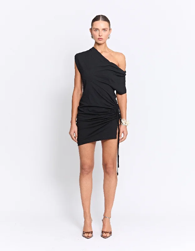 HARRY REVERSIBLE MINI DRESS | BLACK