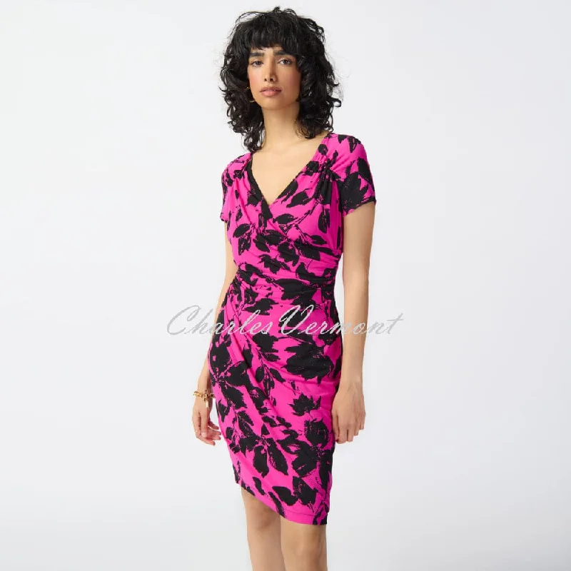 Joseph Ribkoff Floral Print Mock Wrap Dress - Style 241118