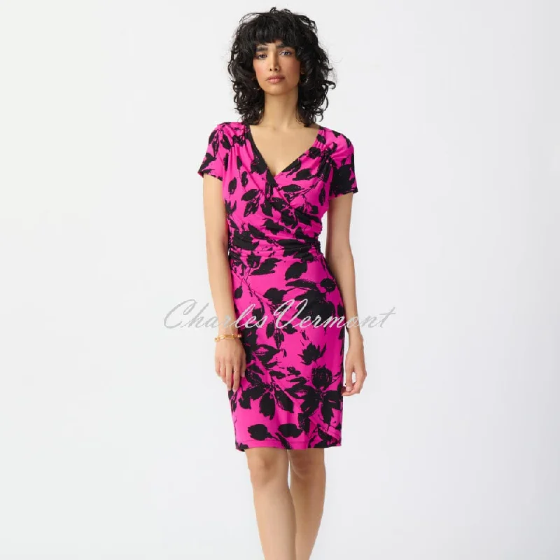 Joseph Ribkoff Floral Print Mock Wrap Dress - Style 241118