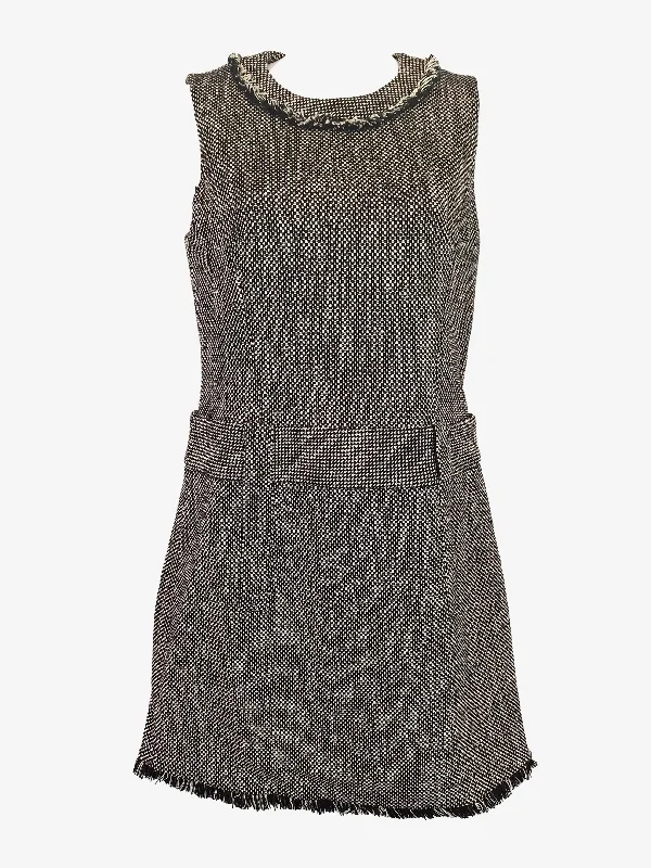 Karen Millen Tweed Wool Blend Tailored Mini Dress Size 8