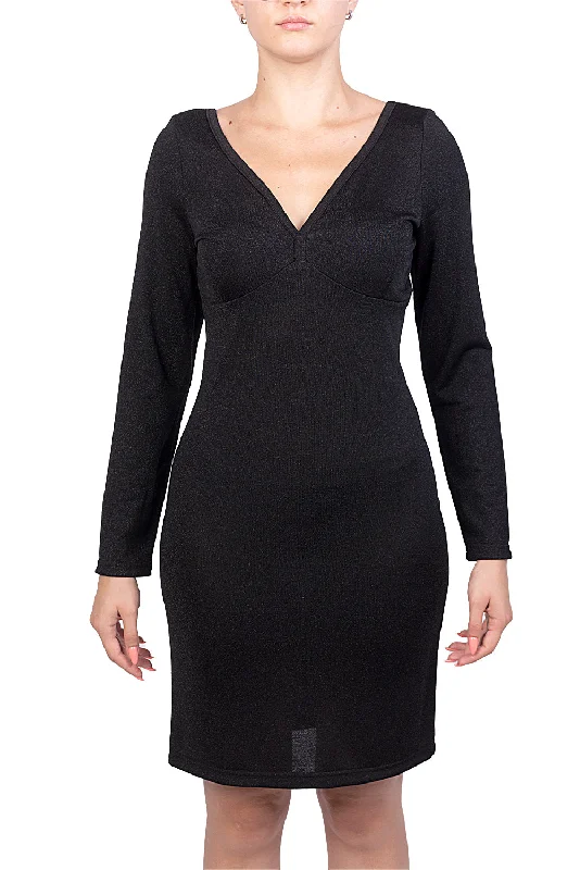 Long-sleeved dress- Metallized fiber