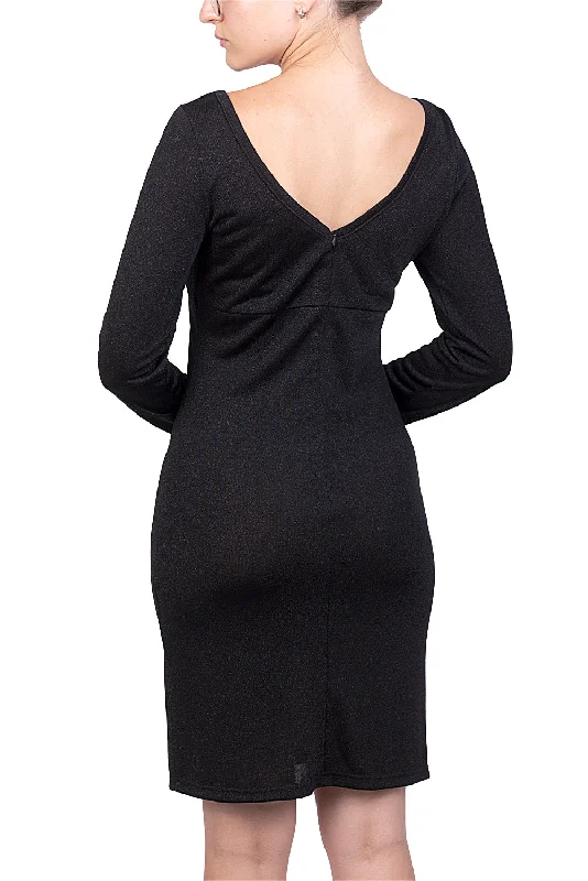 Long-sleeved dress- Metallized fiber