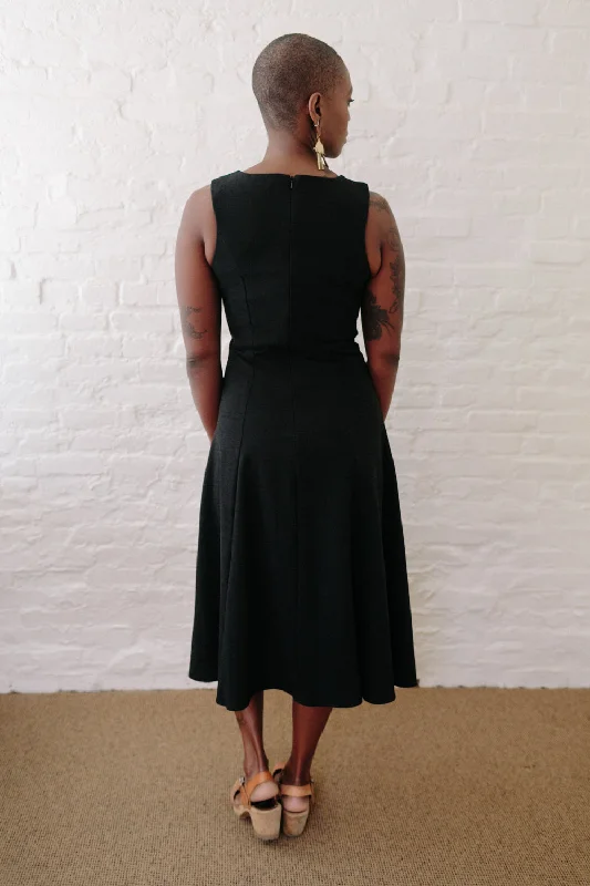 Lori Dress in Black Linen