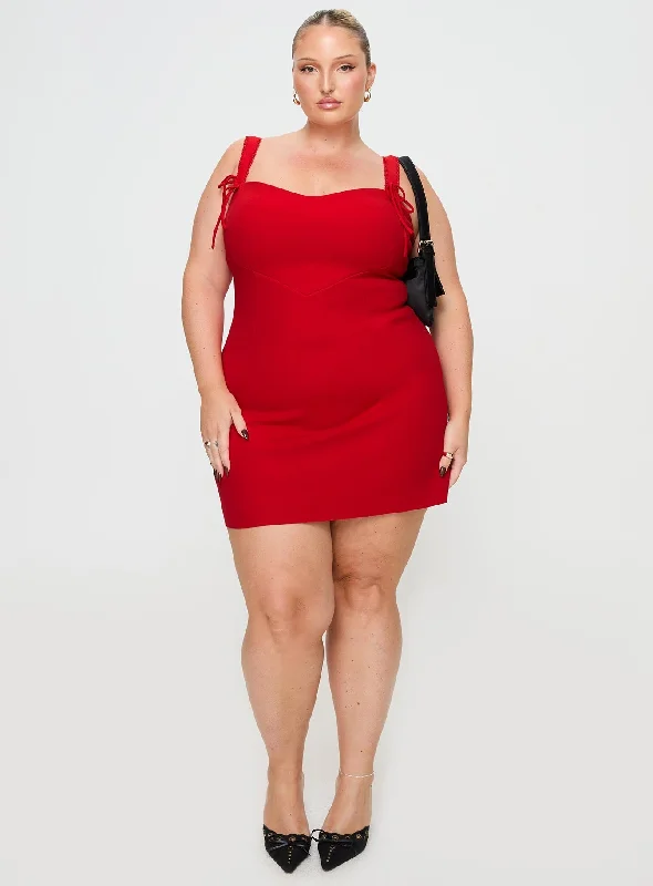 Lovers Quarrel Mini Dress Red Curve