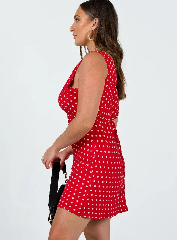 Nellie Mini Dress Red Polka Dot