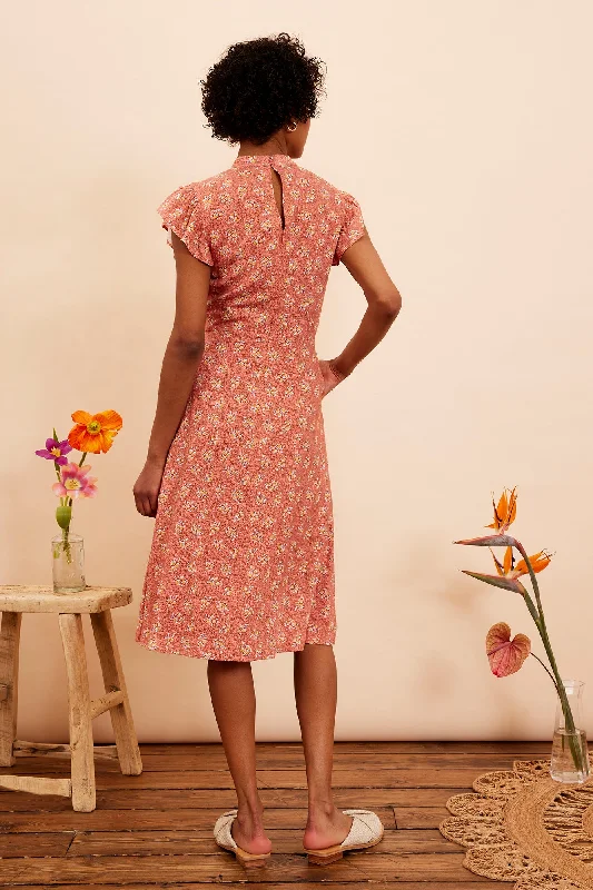 Pauline Paprika Ditsy Floral Dress