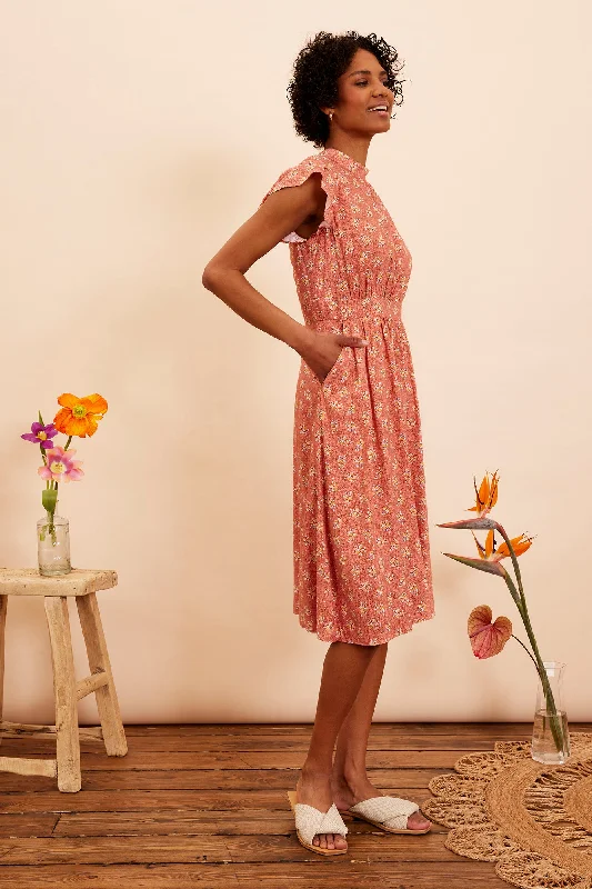 Pauline Paprika Ditsy Floral Dress