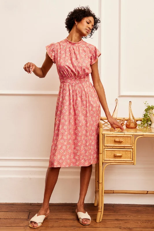 Pauline Paprika Ditsy Floral Dress