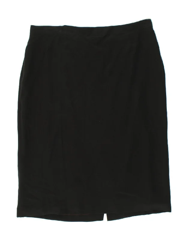 PERSONA Womens Straight Skirt Size 31 2XL W40 Black Silk