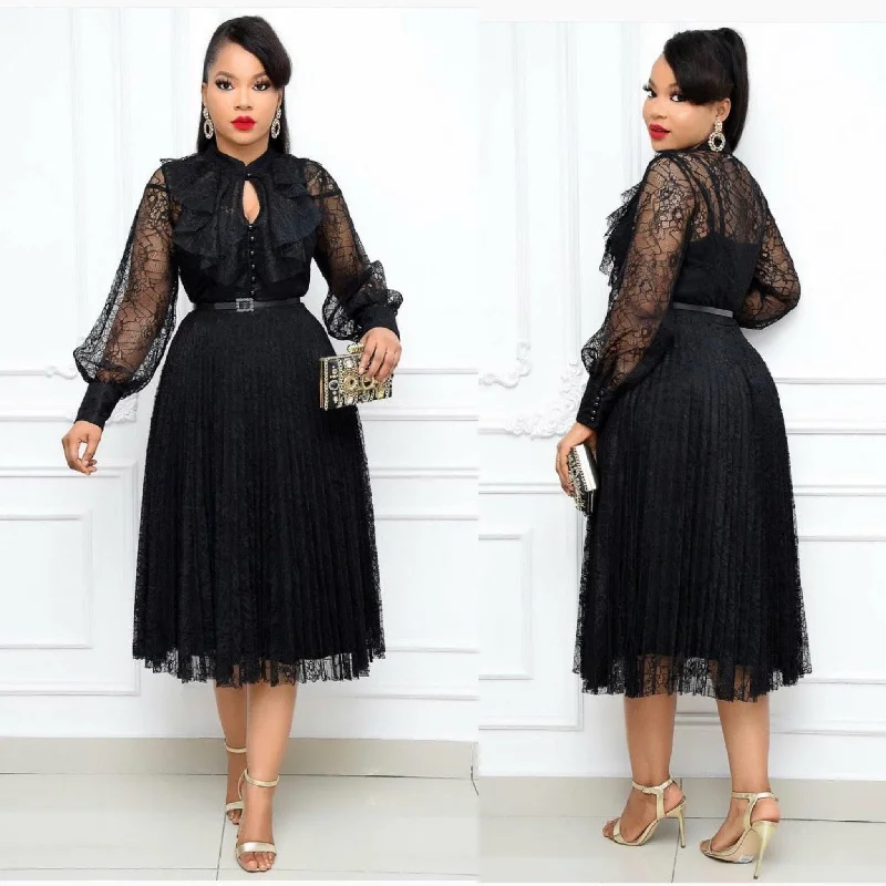 Pleated Lace Dress