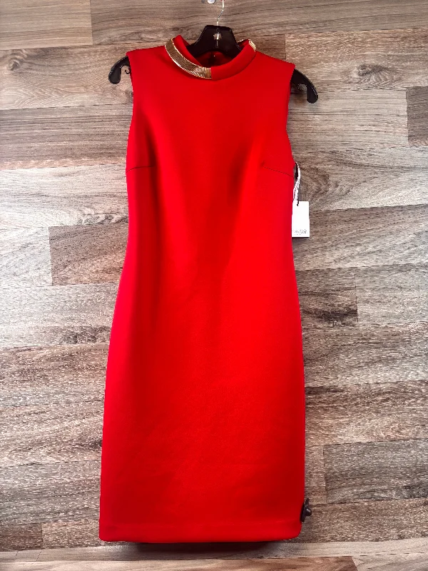 Red Dress Casual Midi Calvin Klein, Size S