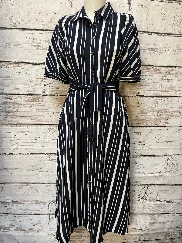 Striped Pattern Dress Party Midi Ann Taylor, Size 4petite