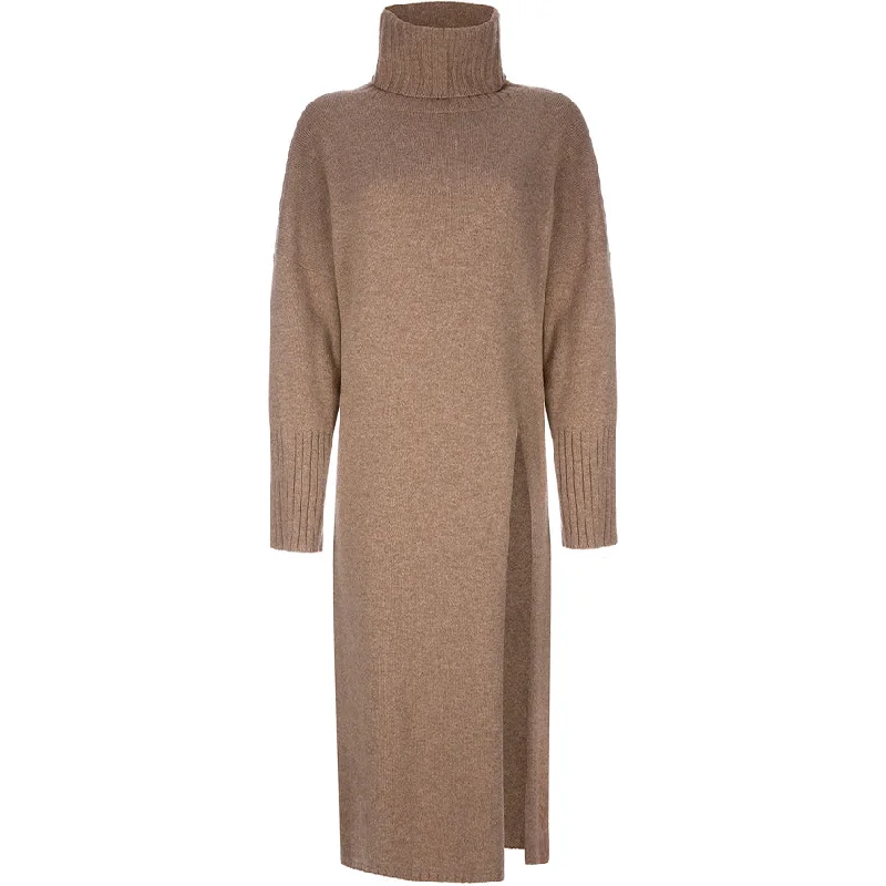 CASHMERE ROLLNECK CAFTAN ""SIMA"" IN TAUPE