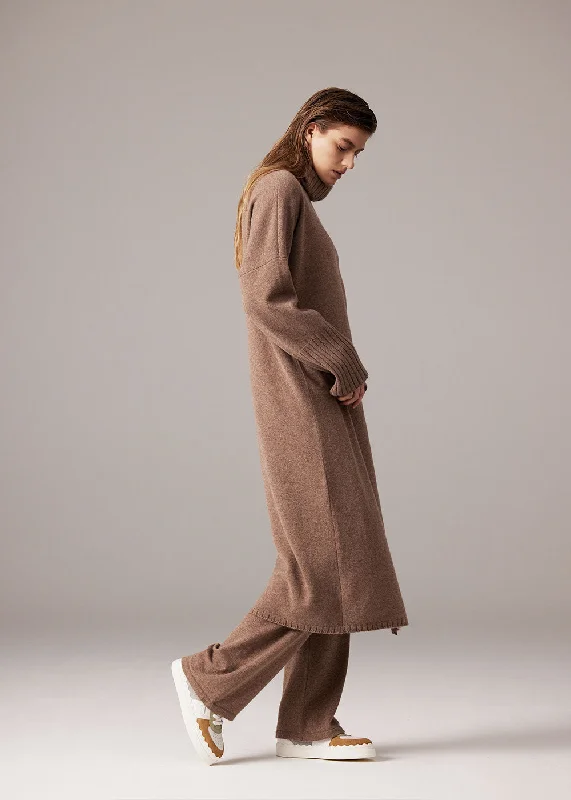 CASHMERE ROLLNECK CAFTAN ""SIMA"" IN TAUPE