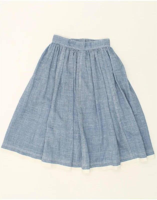 VINTAGE Womens A-Line Skirt W26 Small Blue