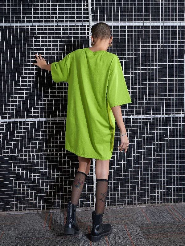 Women Green TALLYDEGA Oversized T-Shirt Dress