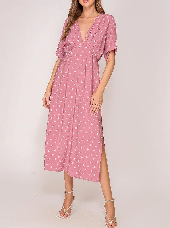 Women's Polka dot vacation maxi dress - TIMMD1924RR73